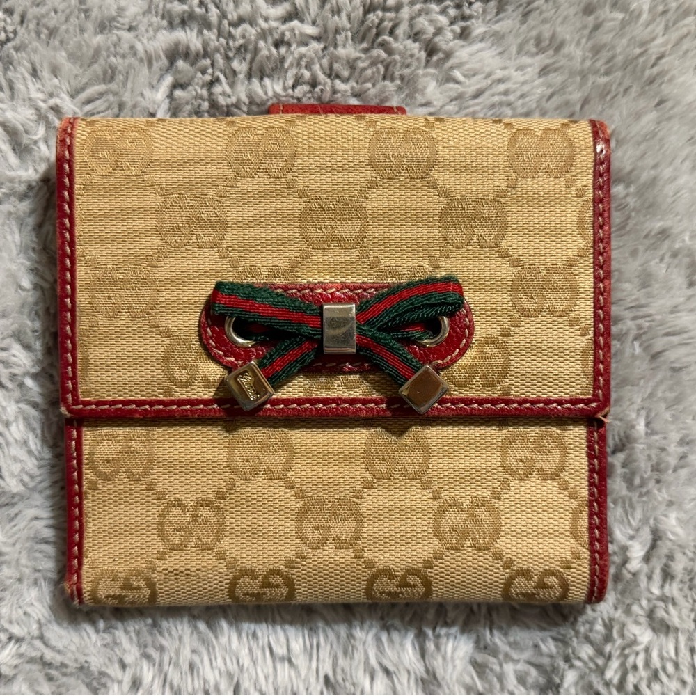 Gucci Monogram Princy Compact French Flap Wallet